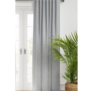 Threshold Faux Silk Room Darkening Single Silver Curtain Panel 52" x 95" Each